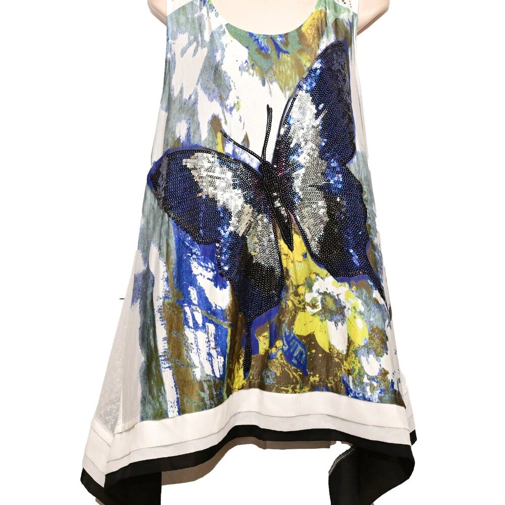 VINTAGE CONCEPT- Embellished Tunic Top XL- Sparkling!! - Picture 2 of 9